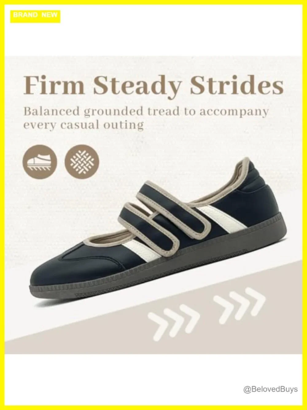 Women's Mary Jane Fashion Sneakers Slip-On Hook & Loop Memory Foam